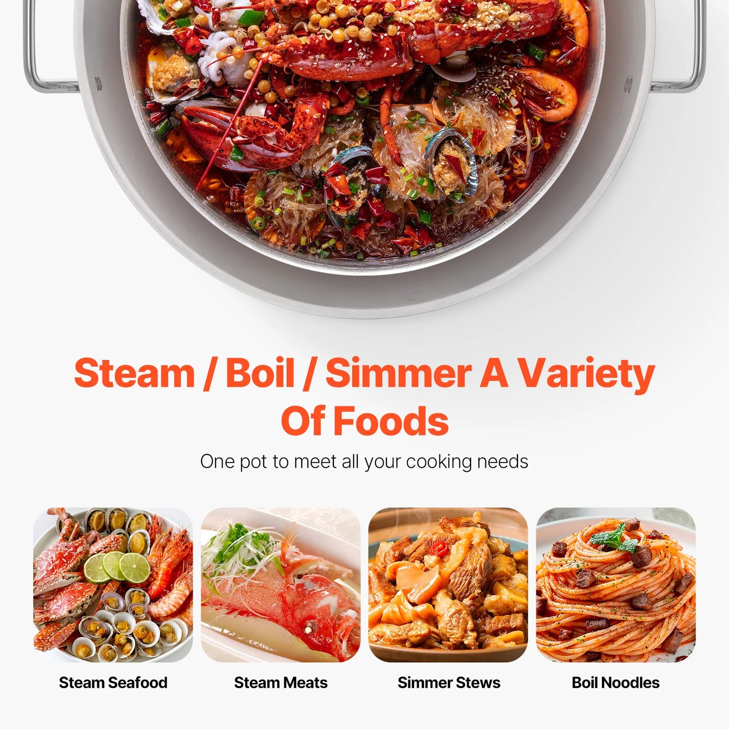 SucceBuy Seafood Boiling Kit With Strainer Steamer Stockpot Rack