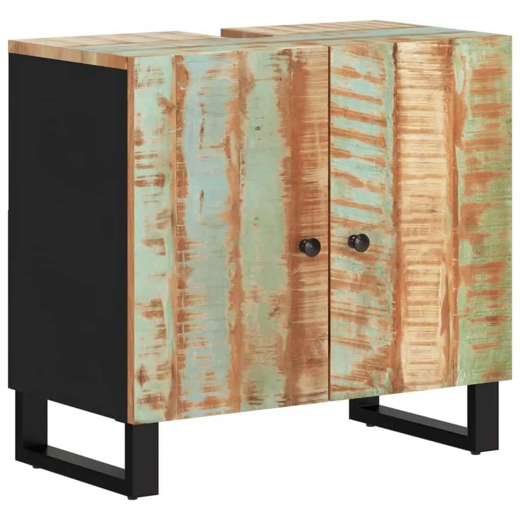 Rustic Reclaimed Wood Bathroom Vanity Cabinet And Mirror