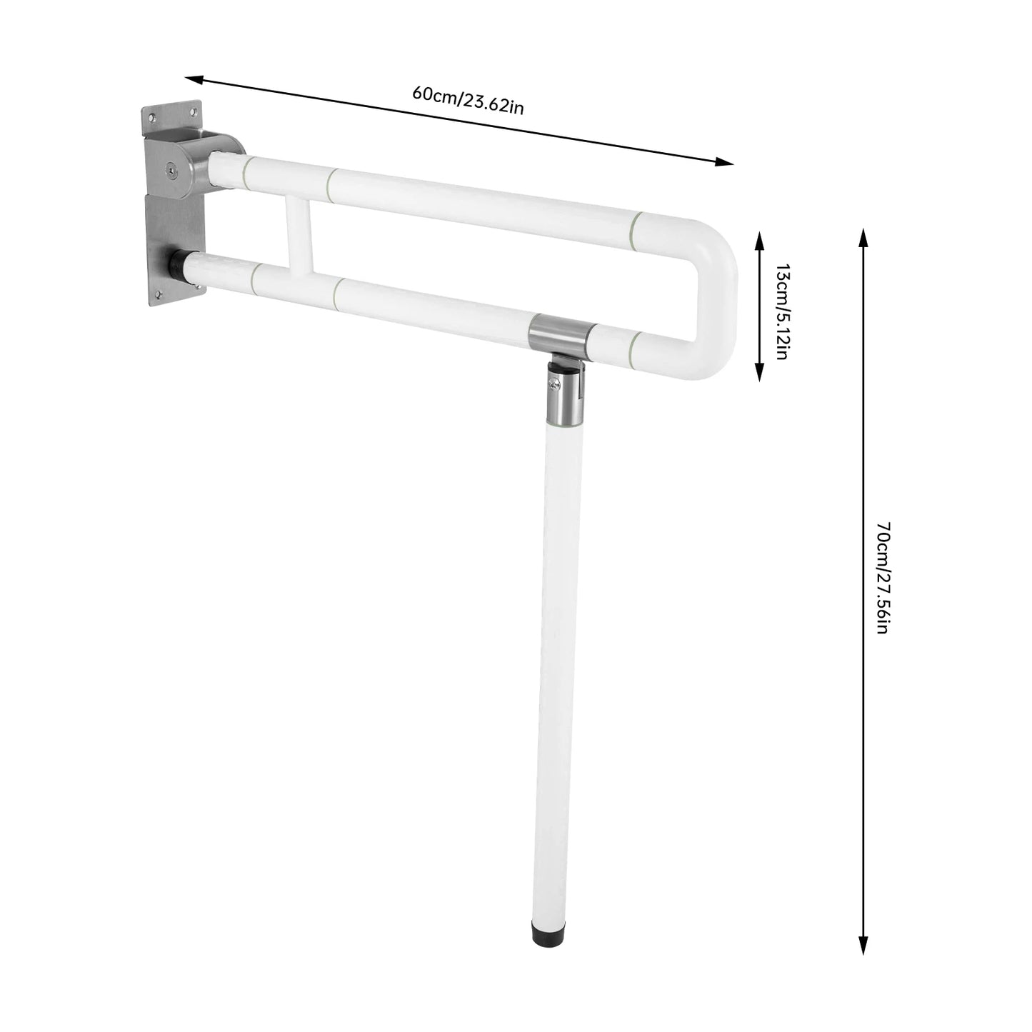 Foldable Toilet Grab Bar Wall Mount Assist Handle Support