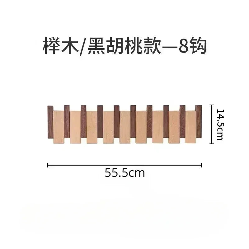 xyloid Coat Racks Wall Hanging Wall Entry Door Porch Hanging Coat Rack Perforated Solid Wood Creative Piano Keys Clothes Hook