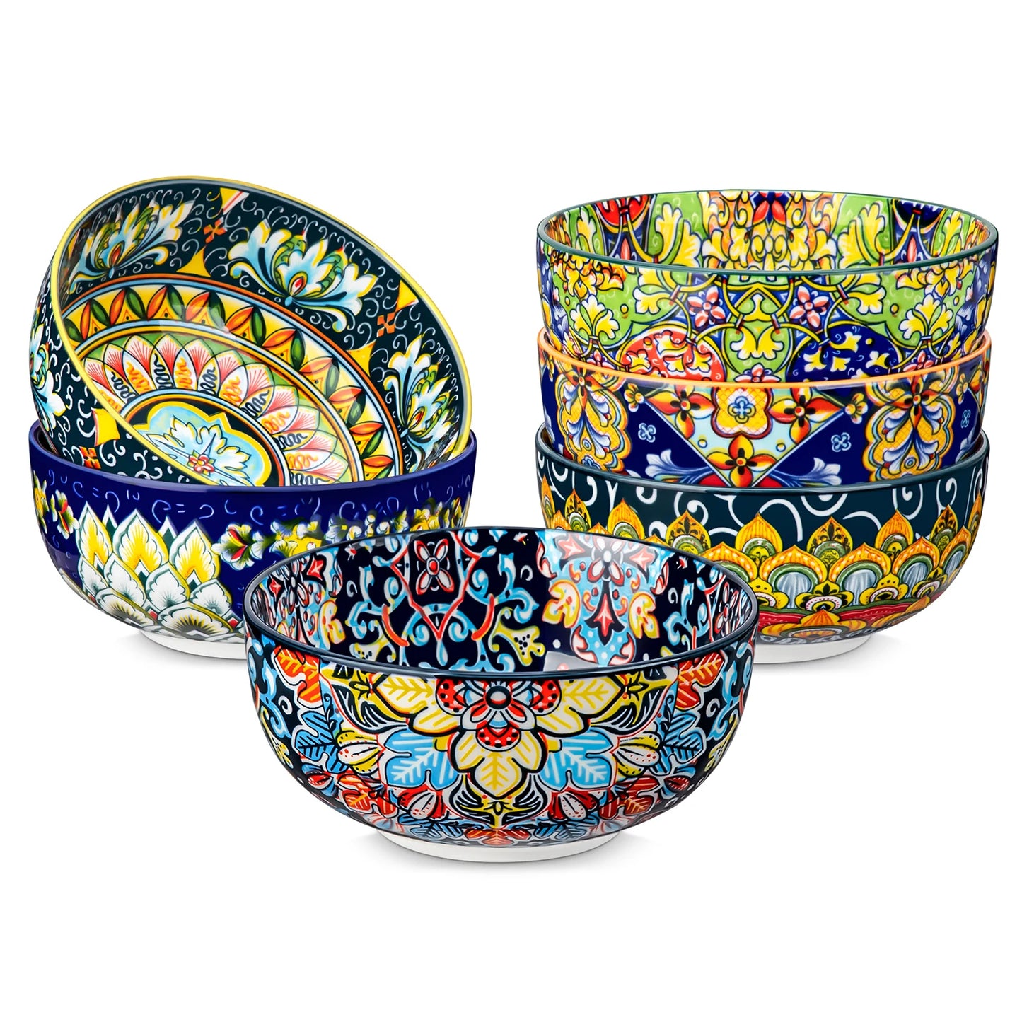 Malacasa Ceramic Cereal Bowls Set For Salad Pasta Rice
