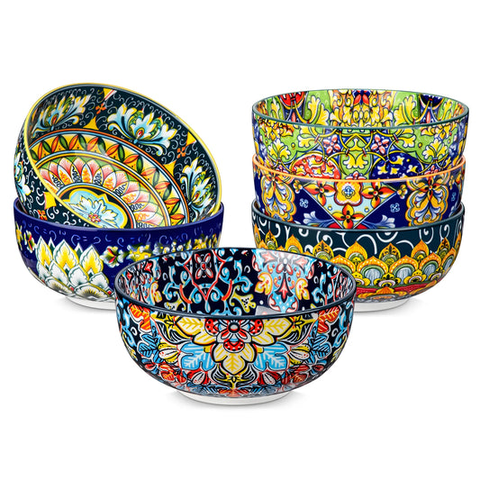 Malacasa Ceramic Cereal Bowls Set For Salad Pasta Rice