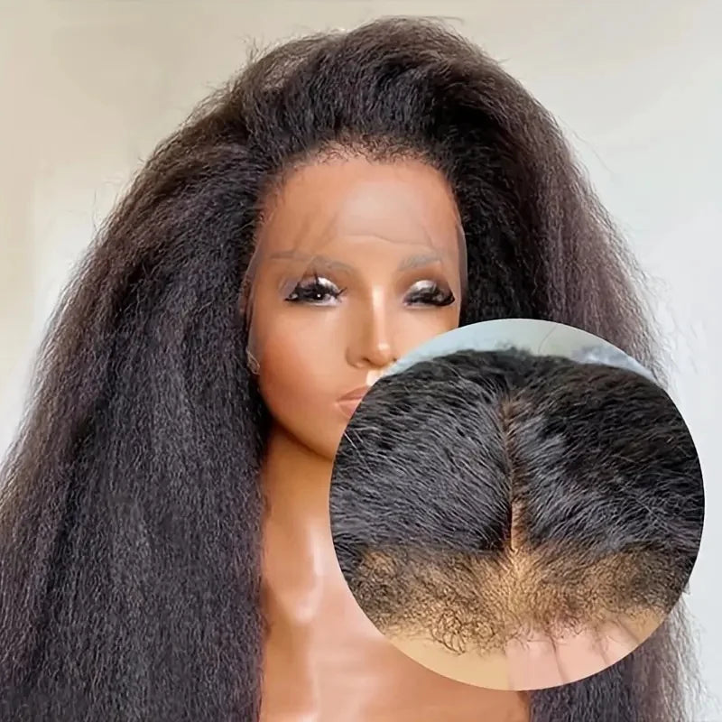 Heyju 360 HD Full Lace Glueless Wig Yaki Straight Lace Front Human Hair