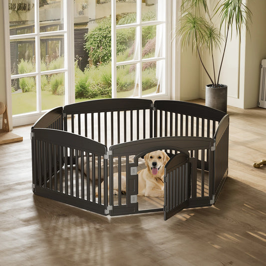 JHK Plastic Dog Playpen Expandable Portable Indoor Outdoor Fence