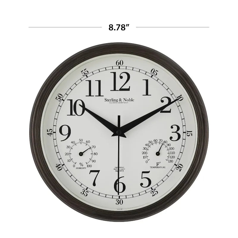 Outdoor Round Arabic Analog Wall Clock For Patios And Decks