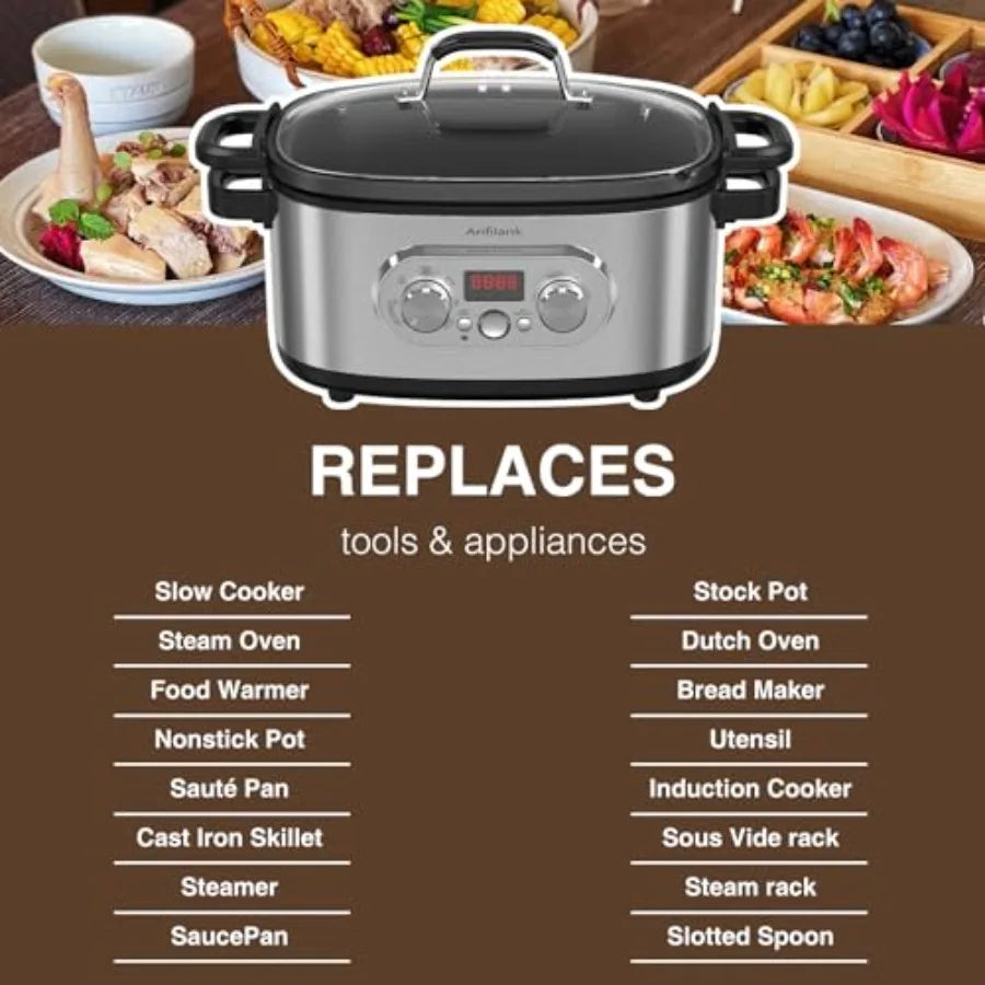 MDNG 10in1 Programmable Slow Cooker With Timer And Presets