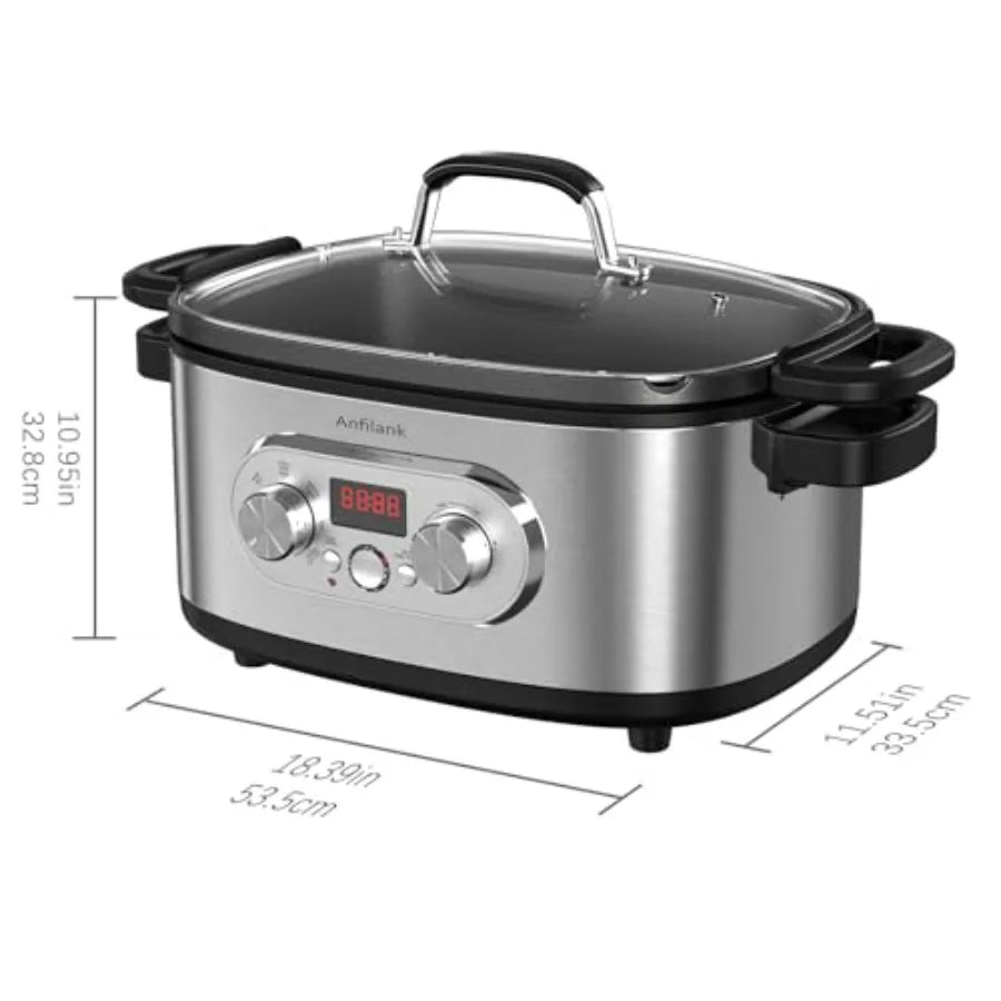 MDNG 10in1 Programmable Slow Cooker With Timer And Presets