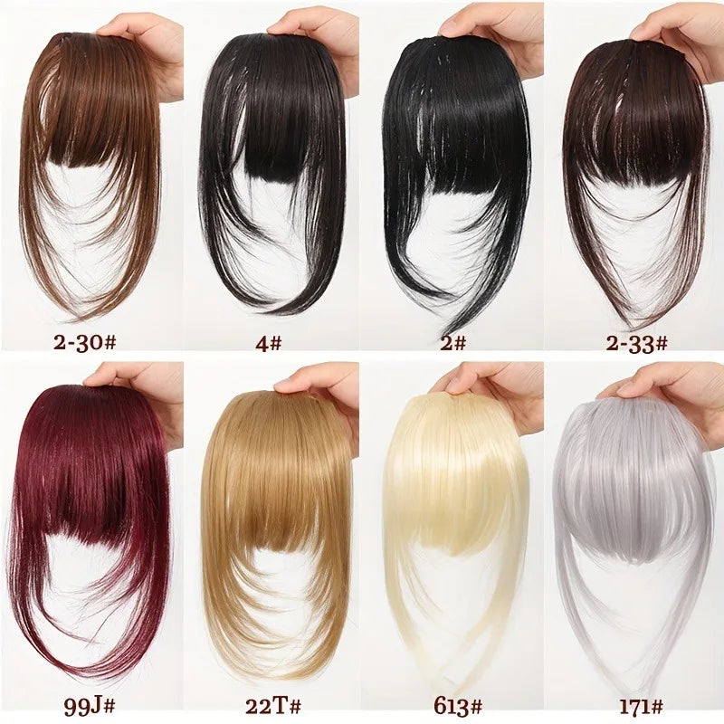 Synthetic Hair Clip In Bangs With Wispy Fringe And Sideburns