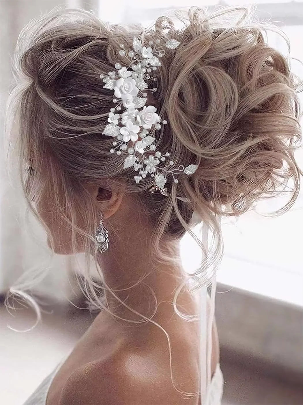 Bridal Hair Vine Pearl Rhinestone Headband For Women And Girls