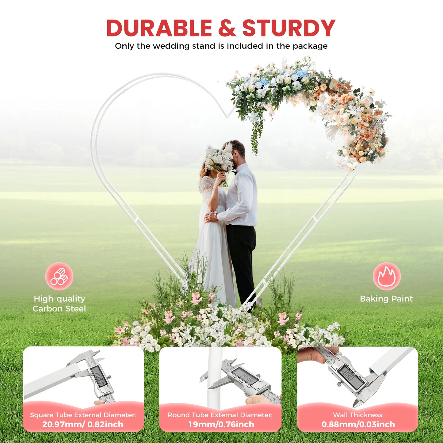 Wedding Heart Shape Metal Arch Backdrop Decoration For Events