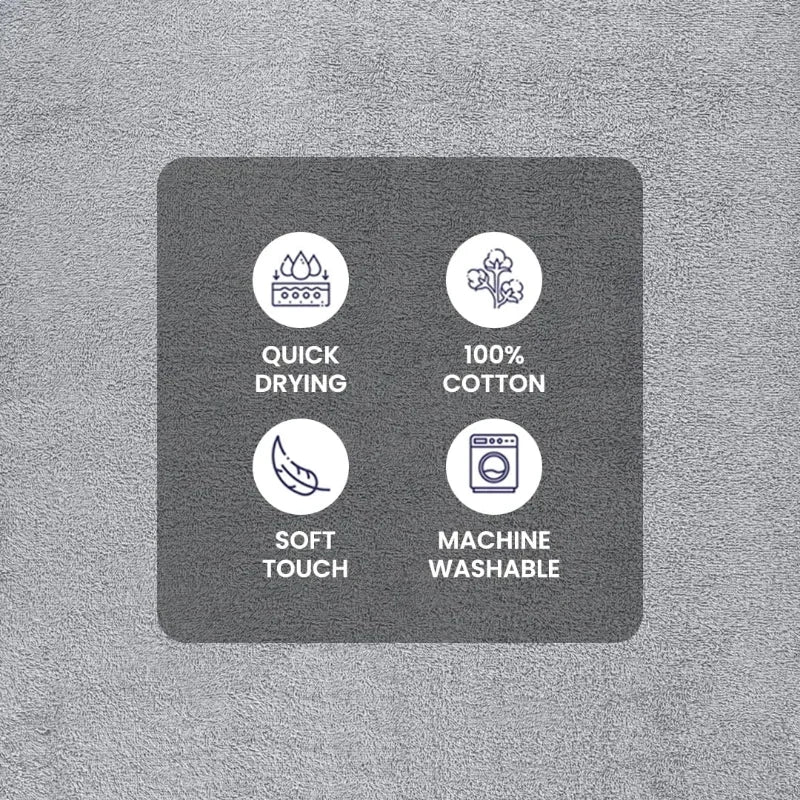 10 Piece Cotton Towel Set With Quick Dry And Durability
