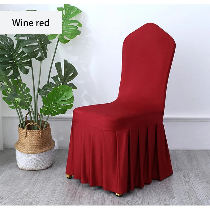 White Chair Covers Pleated Spandex Seat Protectors For Weddings Banquets