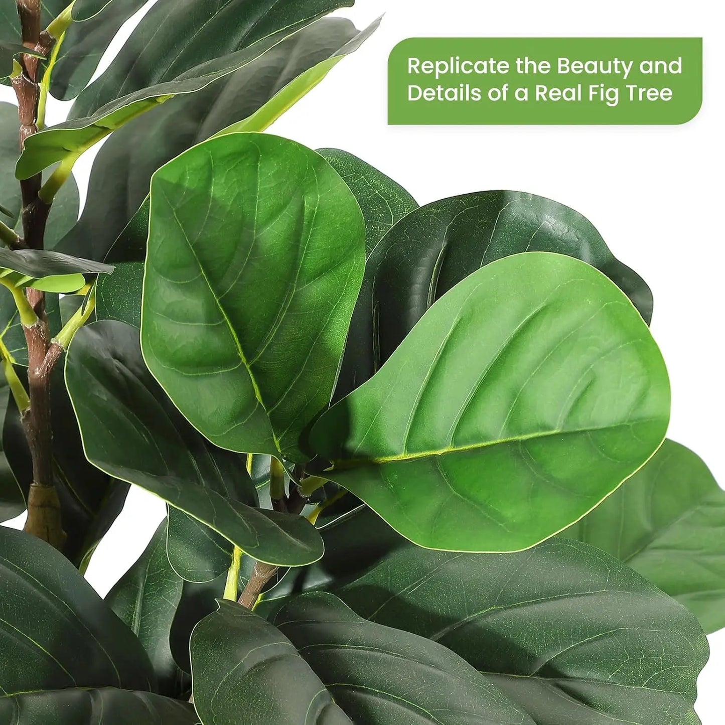 HiMISSCN Fiddle Leaf Fig Tree With Pot Artificial Indoor Plant