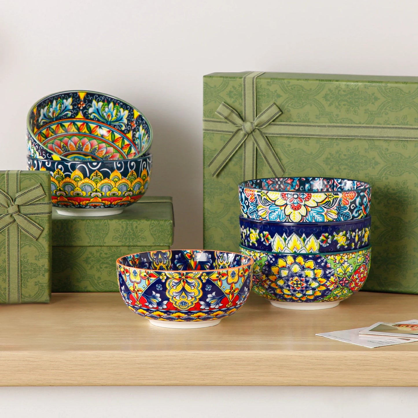 Malacasa Ceramic Cereal Bowls Set For Salad Pasta Rice