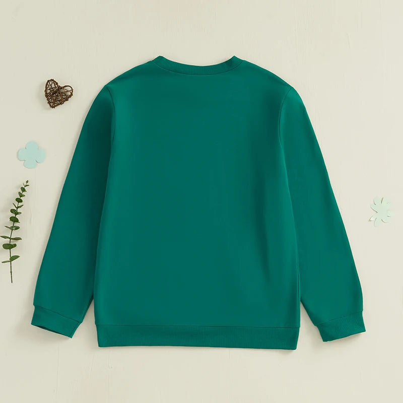 St Patrick Day Family Matching Shamrock Print Sweatshirts For Mom
