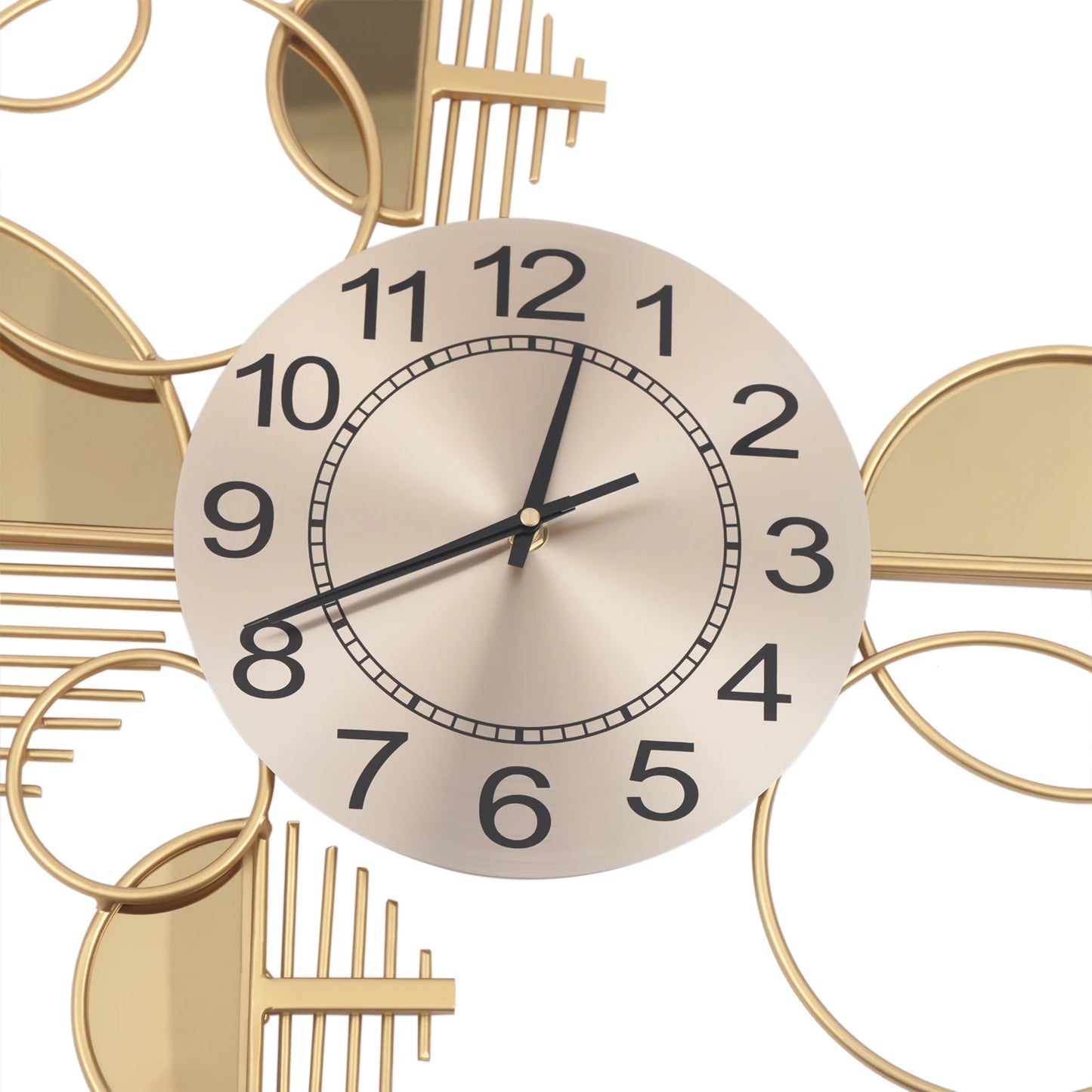 Bymaocar Creative Modern Metal Wall Clock With Glass Dial Silent Movement