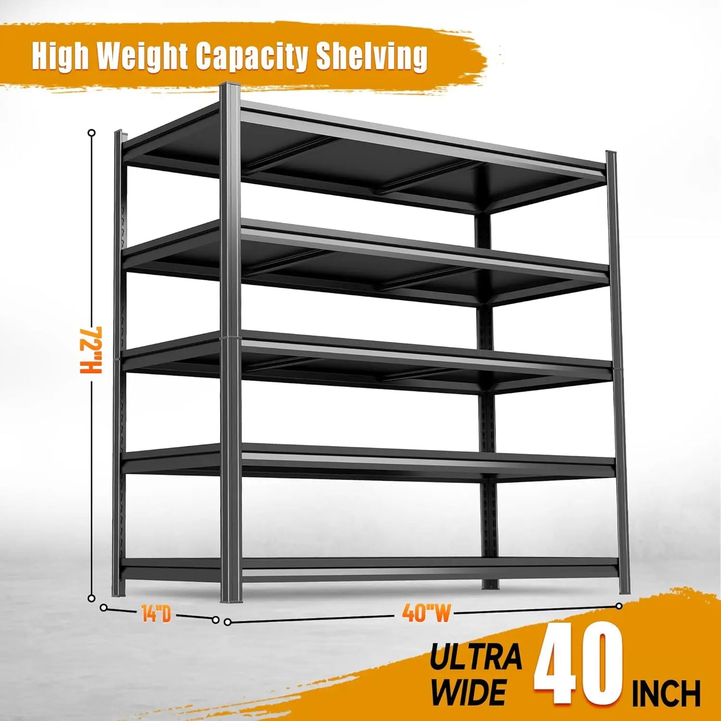 5 Tier Heavy Duty Garage Shelving Unit For Industrial Storage