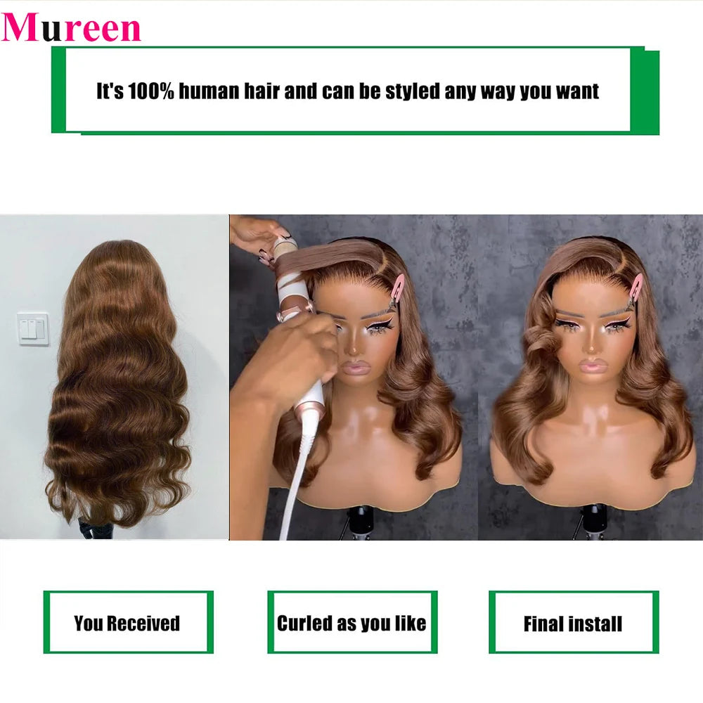 Mureen Body Wave Glueless Bob Wig 100 Percent Human Hair