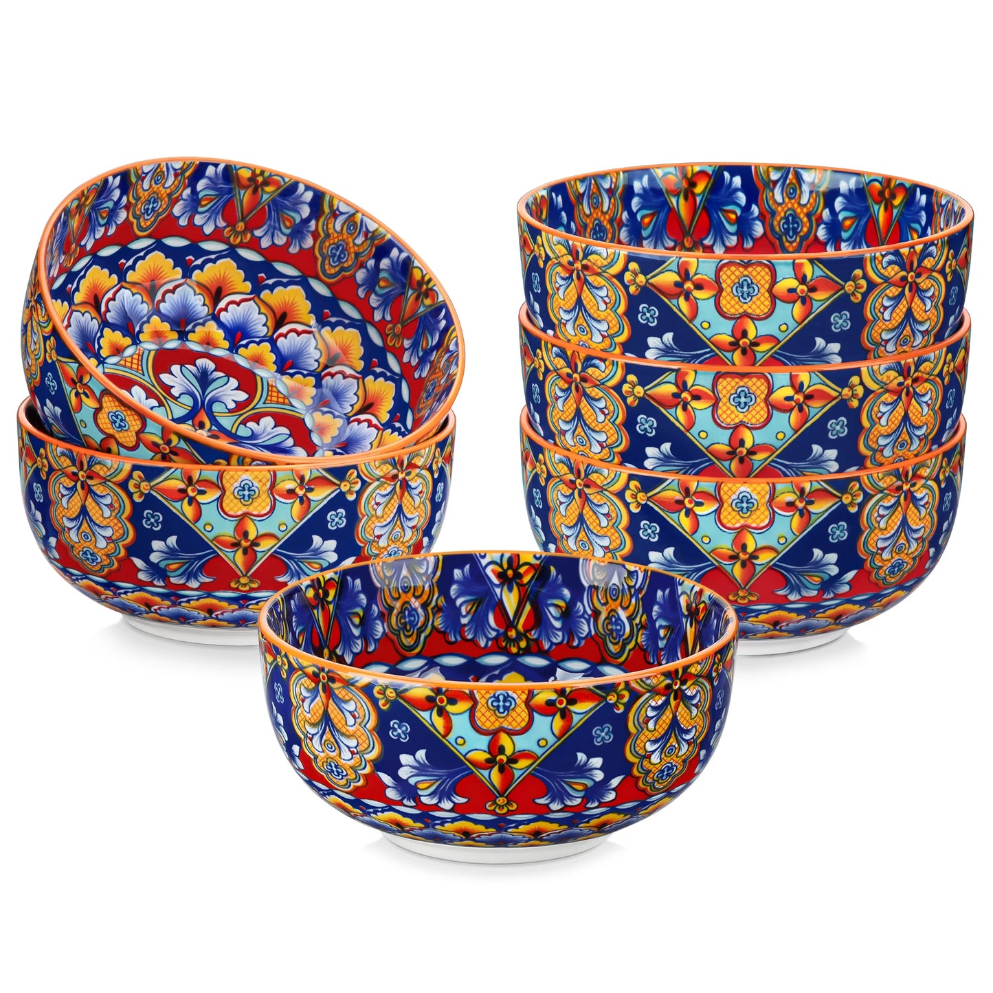 Malacasa Ceramic Cereal Bowls Set For Salad Pasta Rice