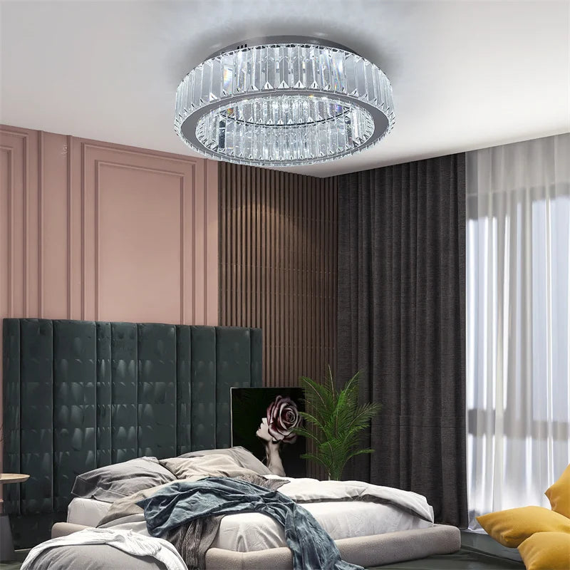 DECKRICO Indoor Crystal LED Ceiling Lamp Modern Luxury Chandelier