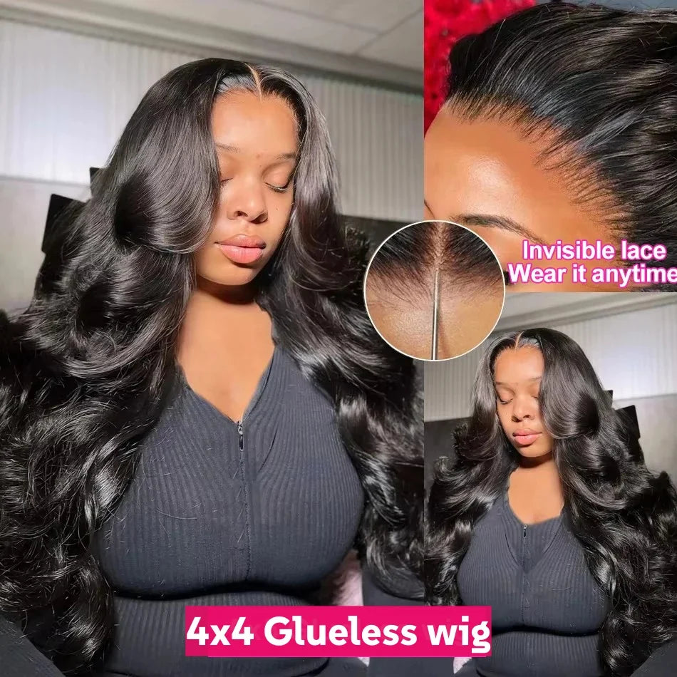 TEENCOOL Glueless Body Wave Lace Front Wig 100% Human Hair