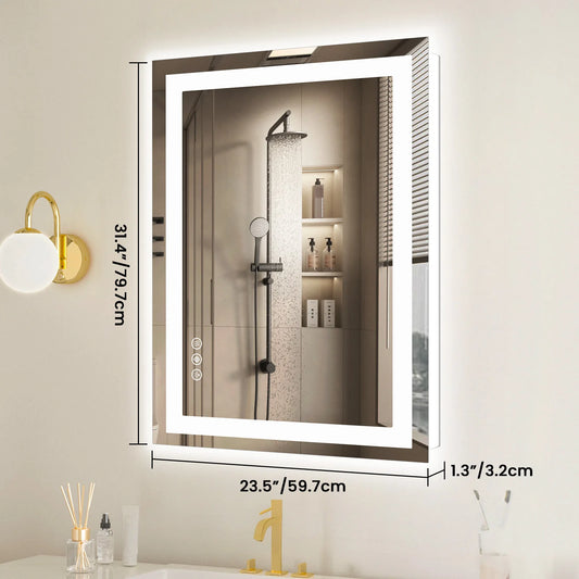 JHK LED Bathroom Vanity Mirror With Memory Function Tempered Glass
