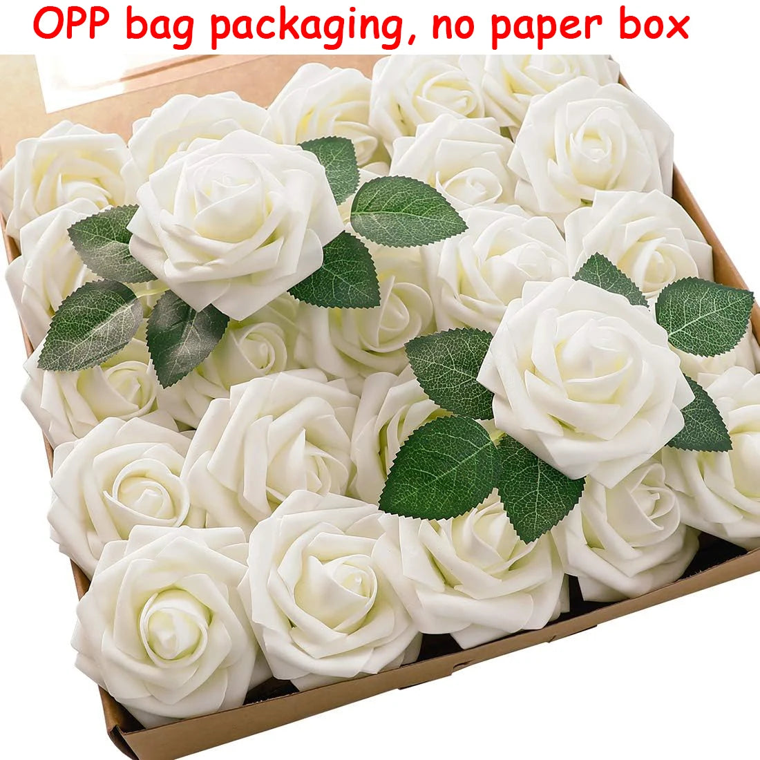 25pcs Artificial Roses With Stems For DIY Wedding Bouquets