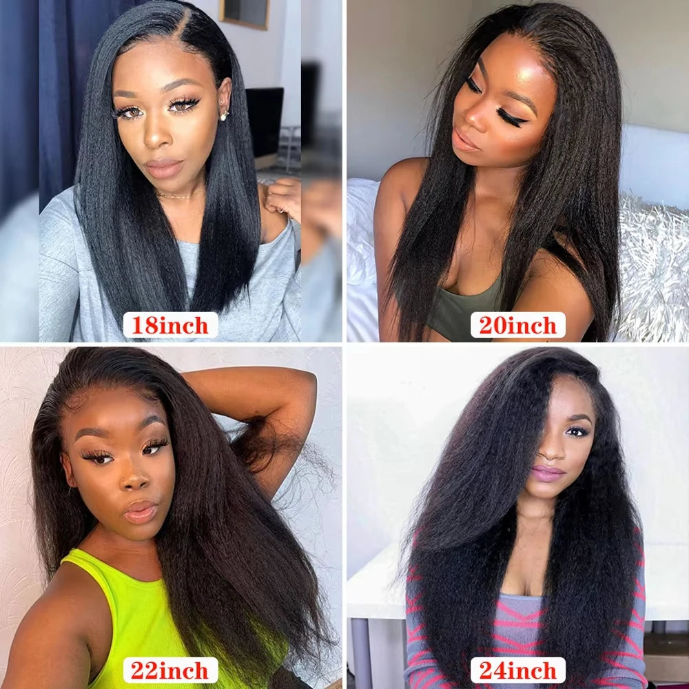 Heyju 360 HD Full Lace Glueless Wig Yaki Straight Lace Front Human Hair