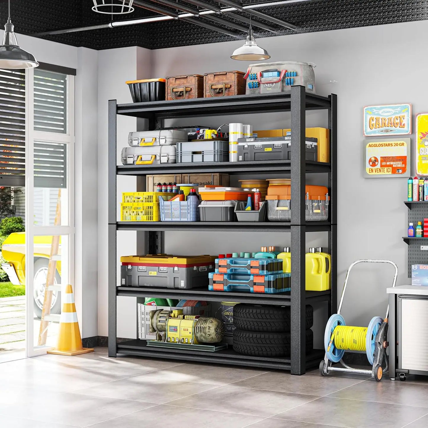 5 Tier Heavy Duty Garage Shelving Unit For Industrial Storage