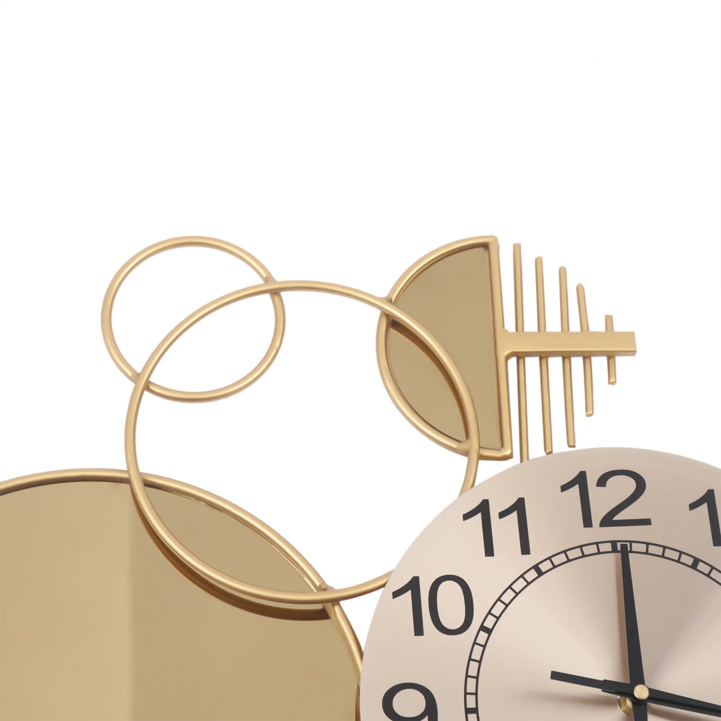 Bymaocar Creative Modern Metal Wall Clock With Glass Dial Silent Movement