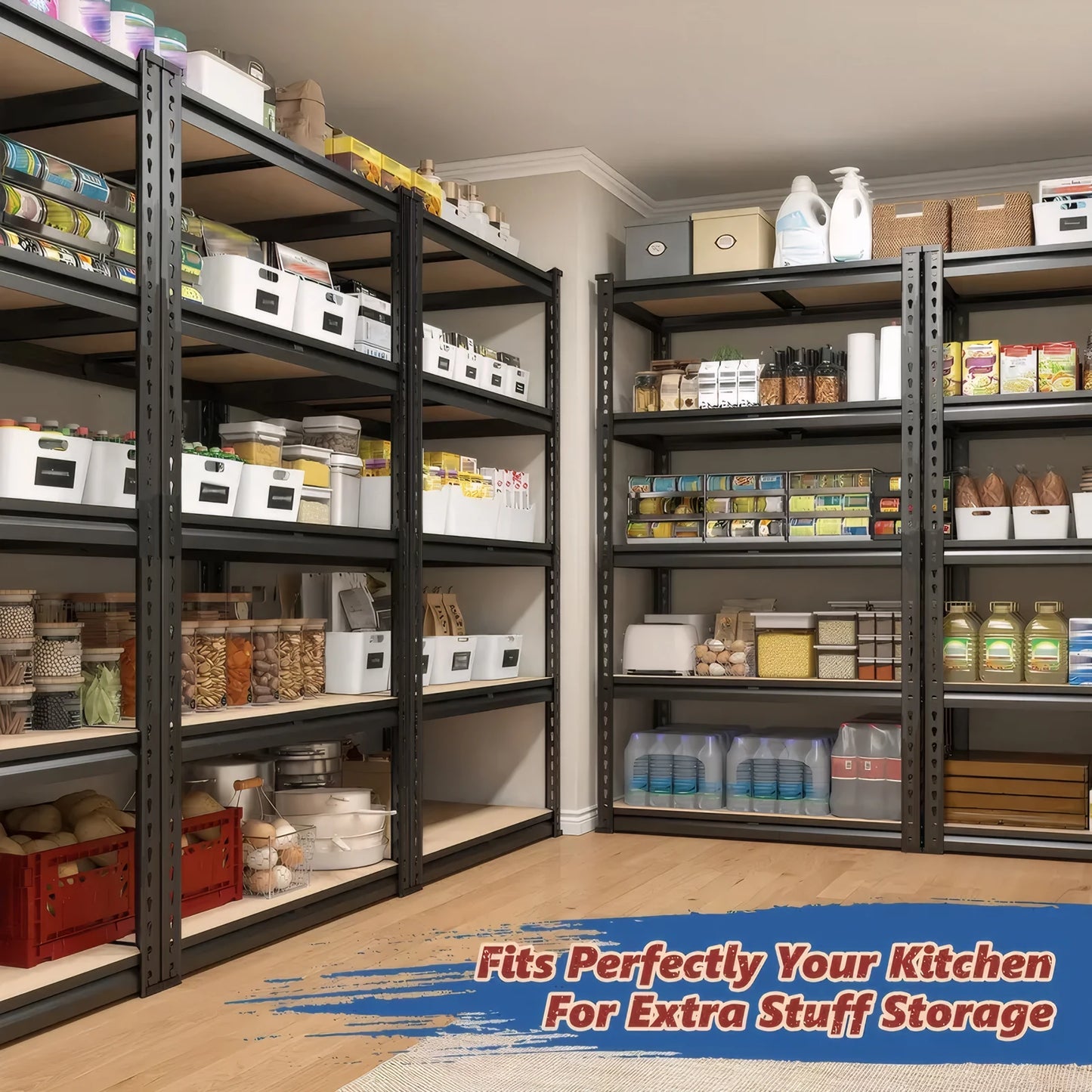 Five Tier Garage Shelving Unit Heavy Duty Adjustable Storage Rack