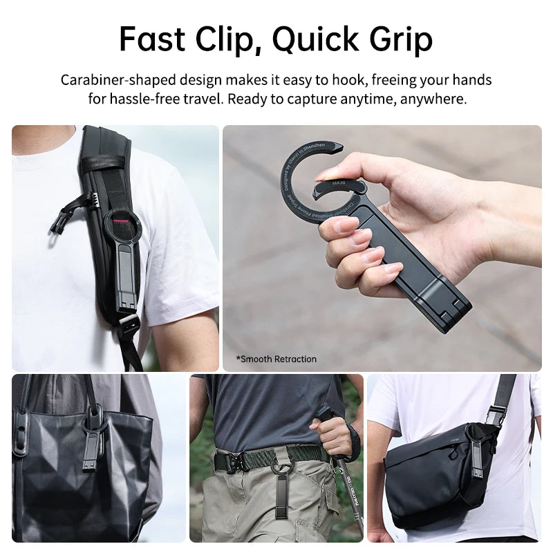 Ulanzi MA30 Carabiner Mounted Phone Tripod Dual Magnetic Holder