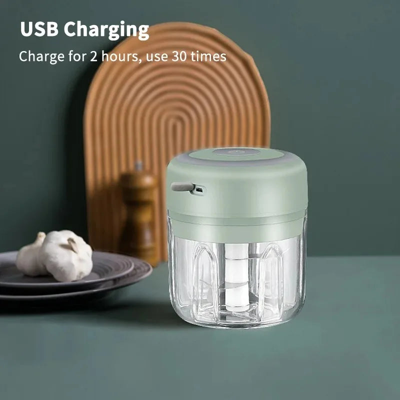 Mini Wireless Electric Garlic Crusher Portable USB Chopper