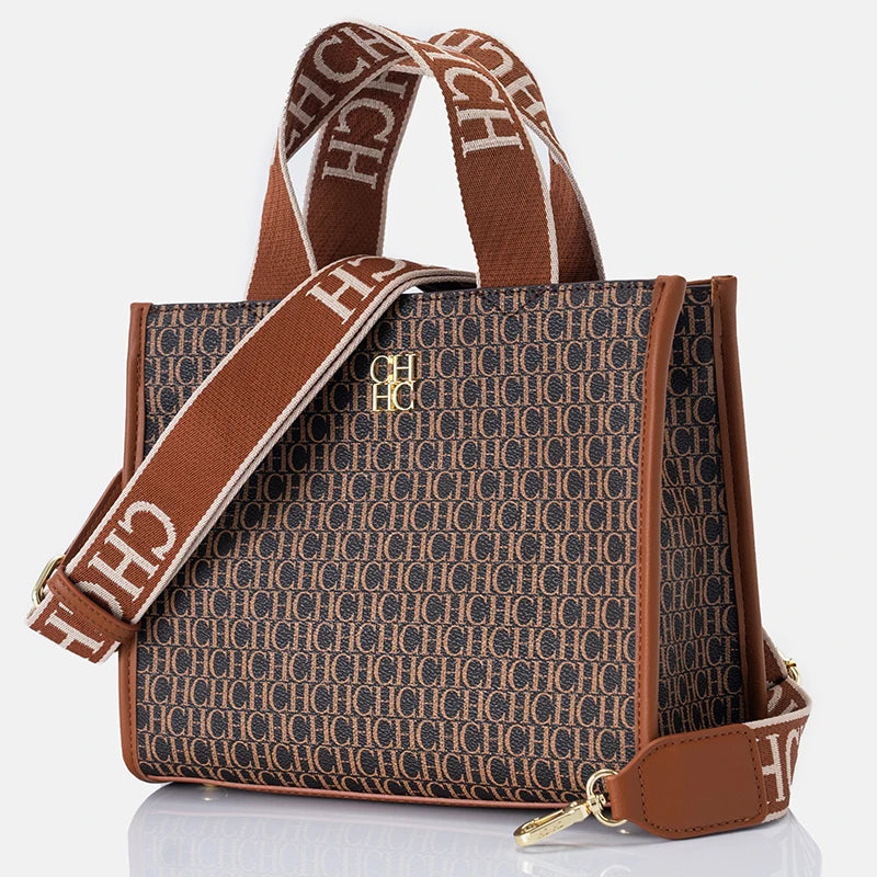CH Women's PU Leather Designer Handbag Large Capacity Tote