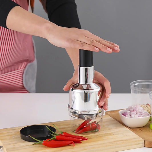 Manual Food Chopper Handheld Slap Press Mincer For Onions Garlic