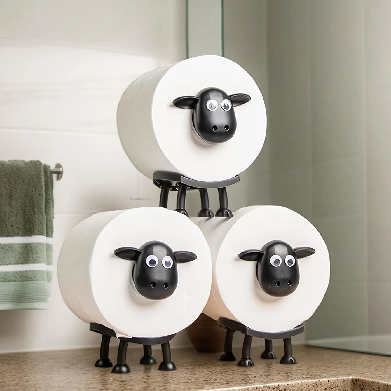 Toilet Paper Holder Set 3 In 1 Roll Up Bathroom