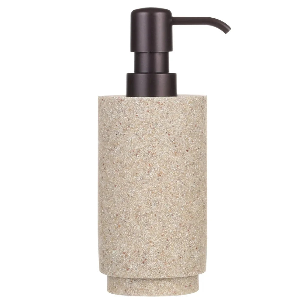 Sandstone 3 Piece Bath Accessory Set Soap Pump Holder