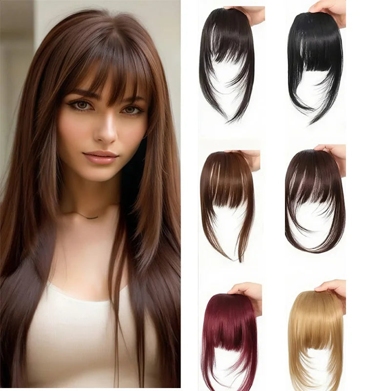 Synthetic Hair Clip In Bangs With Wispy Fringe And Sideburns