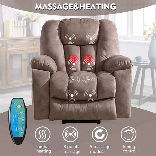 Power Lift Recliner Chair With Massage And Heat For Elderly