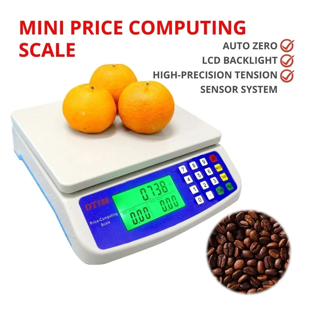 Alloet Commercial Food Scale LCD Display for Meat and Vegetables