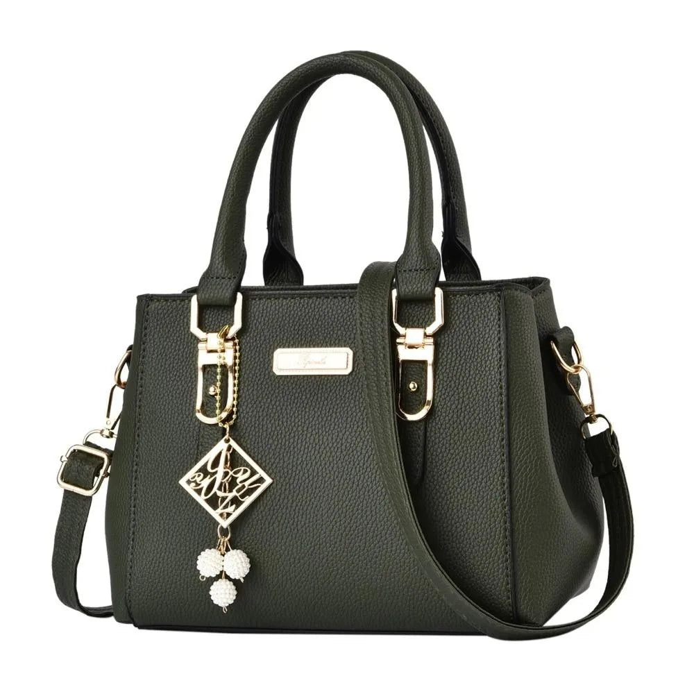 Women PU Leather Shoulder Bag Casual Tote With Large Capacity