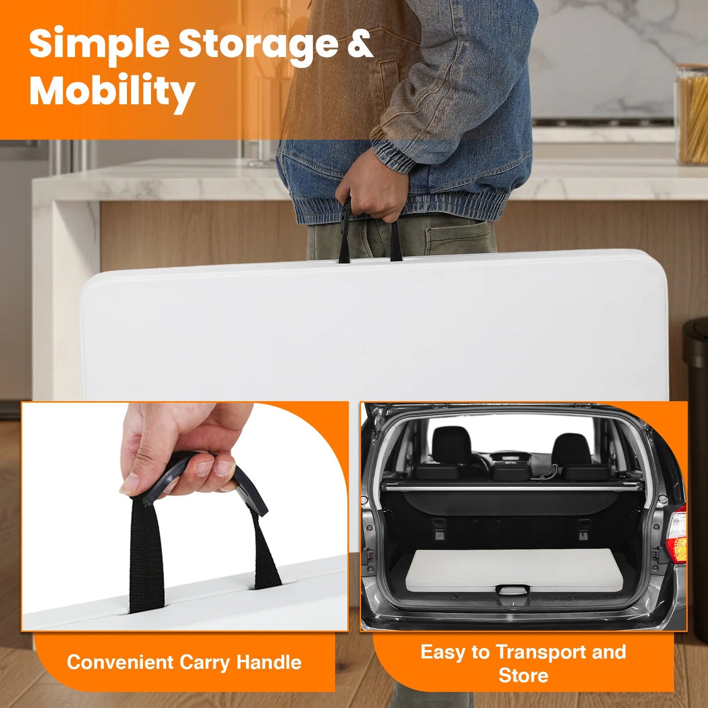 DOPINMIN Folding Outdoor Dining Table Portable Plastic Folding Card Table