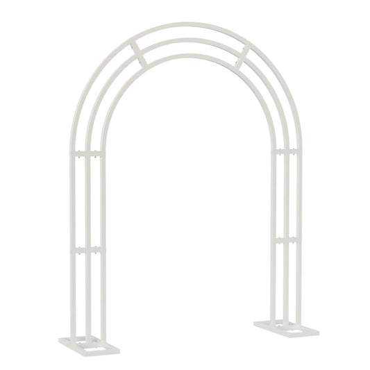 Large White Wedding Arch Stand 3 Layer Balloon Garden Backdrop Metal Rack Arch Frame Pergola Stand