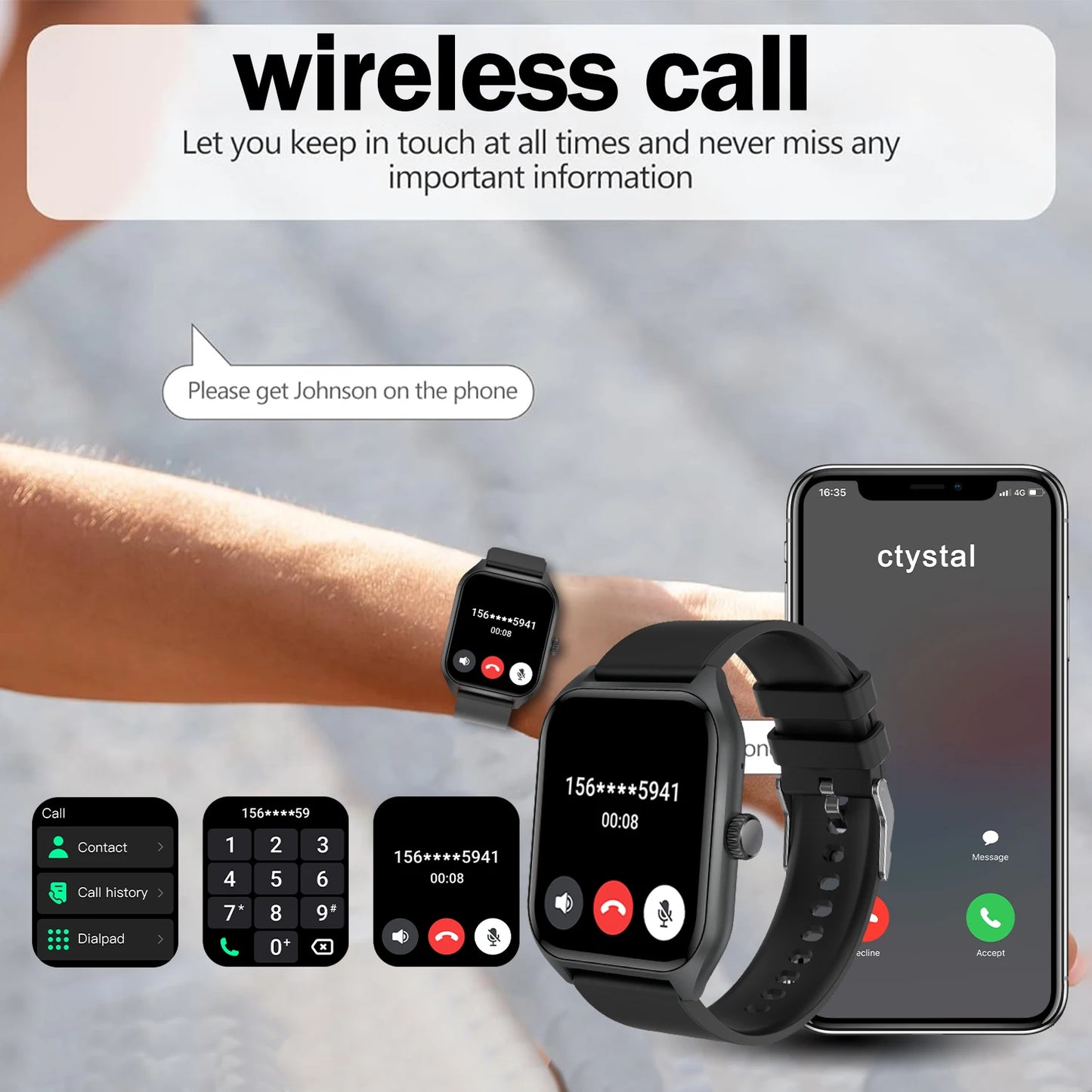 LIVLOVCP AI Voice Smart Watch Men Women Activity Tracker HeartRate