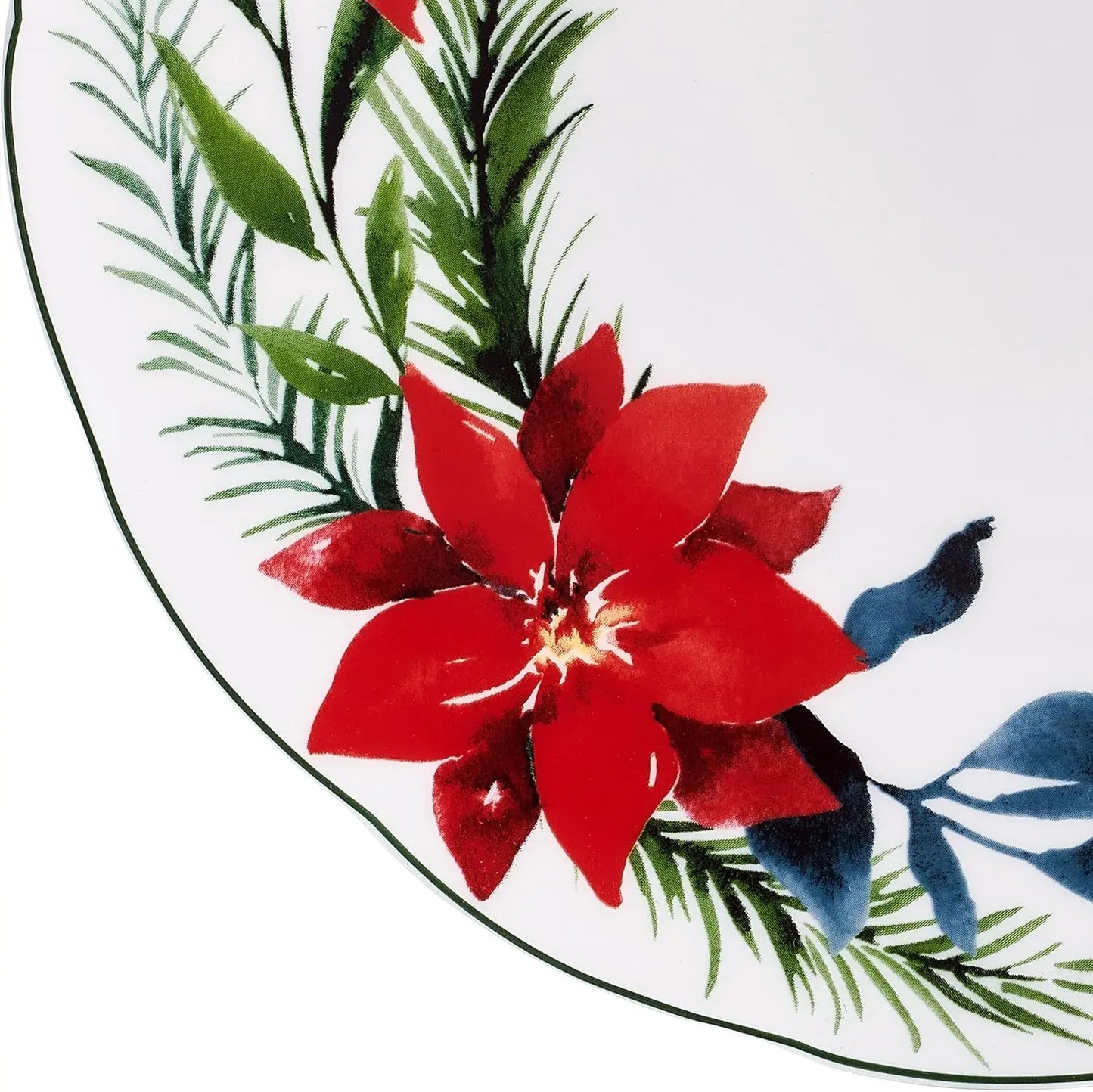 Merry Poinsettia Bone China Dinnerware Set Service for 4