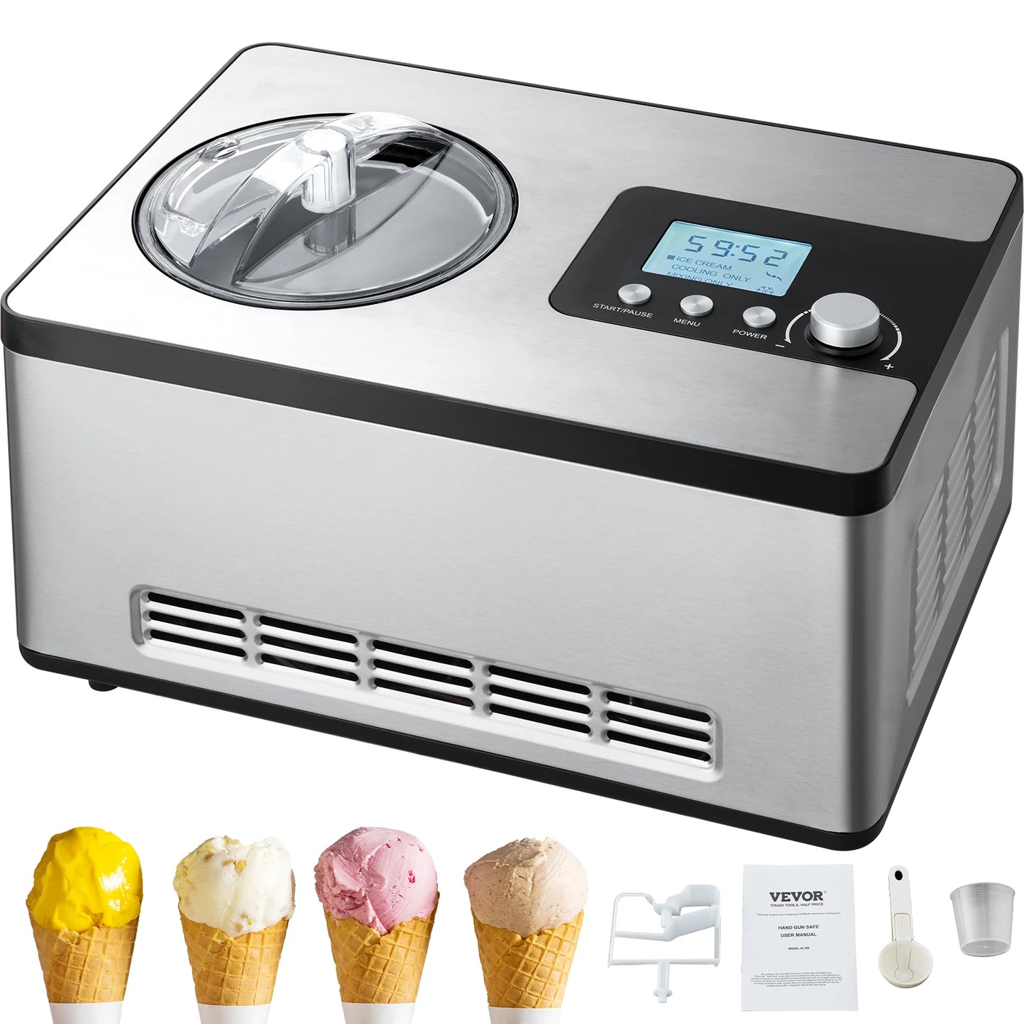 SucceBuy Automatic Ice Cream Maker With Built In Compressor