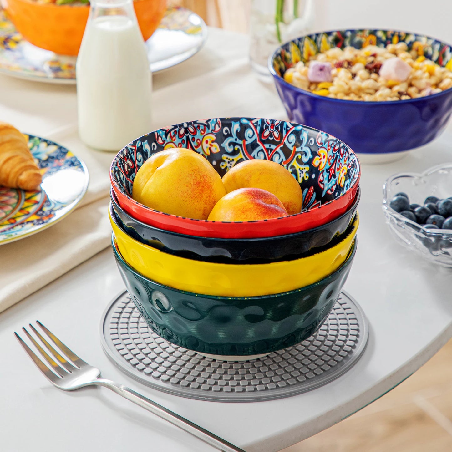 MALACASA Ceramic Soup Bowls Set 6 Piece Dishwasher Safe