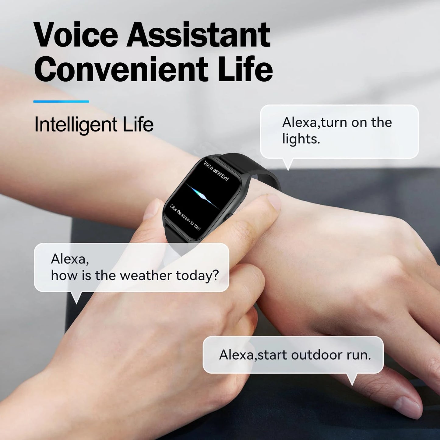 LIVLOVCP AI Voice Smart Watch Men Women Activity Tracker HeartRate