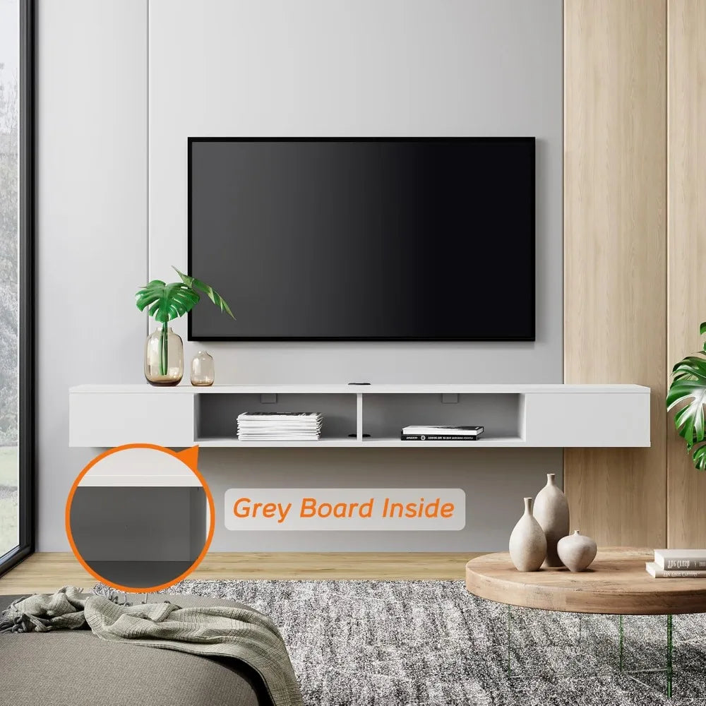 70 inch Floating TV Shelf for 75 inch TV, Floating TV Stand with Storage Under TV for Living Room, Entertainment Center for Wall