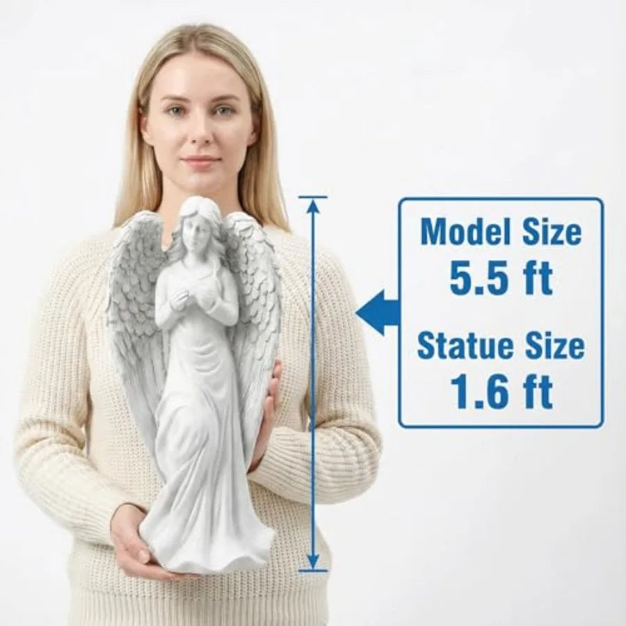 SHXI Standing Angel Garden Statue Outdoor Decor Stone